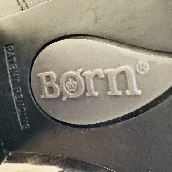 Born Boots Womens 9 Black Leather Ankle Booties Round Toe Block Heel Zip Comfort - Picture 10 of 12